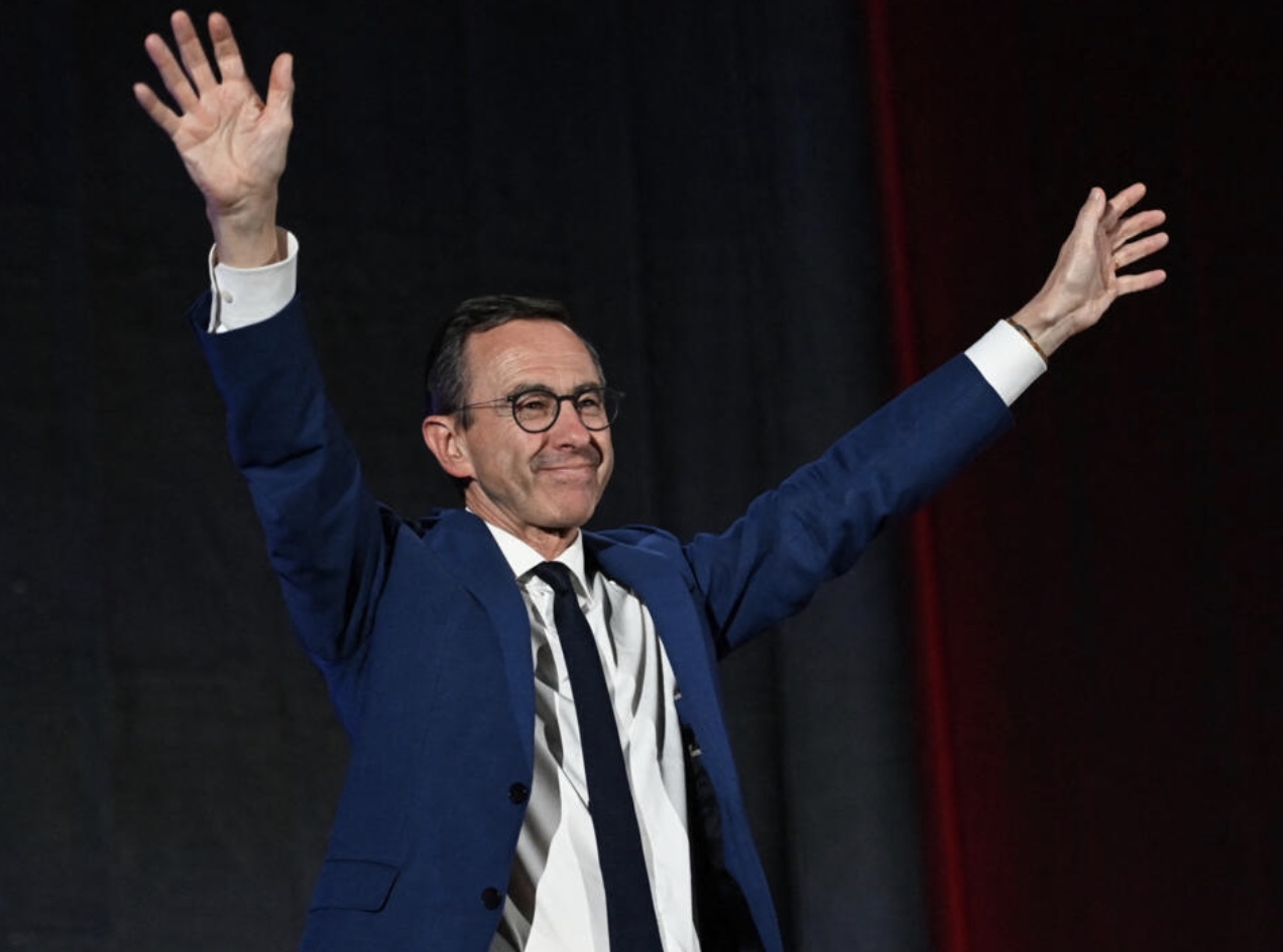 Bruno Retailleau at a rally in N&icirc;mes on May 16, 2025.